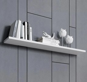 Prateleira de Parede Aldreu – 120 cm – Branco Mate – Design Minimalist