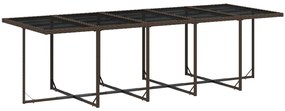 11 pcs conjunto jantar p/ jardim c/ almofadões vime PE castanho