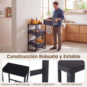 Estante para Caixas de Armazenamento, 47,5 x 32 x 102 cm, Prateleiras com Inclinação Ajustável, Preto