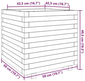 Vaso/floreira de jardim 50x50x49,5 cm pinho maciço branco