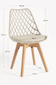 Pack 6 Cadeiras Mima - Greige