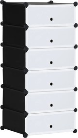 HOMCOM Armário de sapatos modular organizador de sapatos móvel de arrumação com 6 cubos retangulares empilhável em | Aosom Portugal