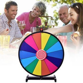 Roleta Roda da sorte de 24'' Suporte colorido com caneta apagável 14 ranhuras pode escrever e limpar Multicolorido