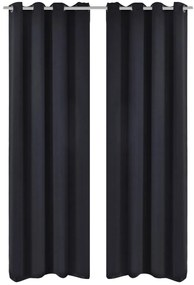 Cortinas blackout com ilhós de metal 270x245 cm preto