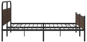 Estrutura cama sem colchão 193x203 cm metal carvalho castanho