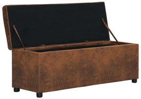 Banco c/ comp. arrumação 116 cm camurça artificial castanho