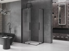 Mexen Velar L Duo cabine de duche deslizante 100 x 90 cm, transparente, preta - 871-100-090-02-03-70
