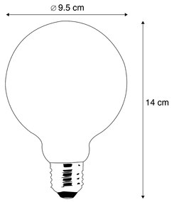 Conjunto de 5 Smart E27 regulável em lâmpada LED Kelvin G95 fumaça 4W 60 lm 1800-3000K