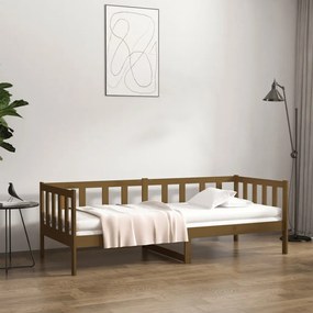 814647 vidaXL Sofá-cama 90x190 cm madeira de pinho maciça castanho mel