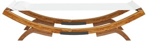 Espreguiçadeira exterior 100x188,5x44cm madeira curva cor creme