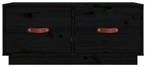 Móvel de TV 80x34x35 cm madeira de pinho maciça preto
