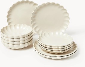 Conjunto de loiça em forma de flor Sabina, 4 pessoas, conjunto de 12