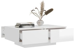 Mesa de centro derivados de madeira branco brilhante