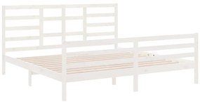 Estrutura de cama 200x200 cm madeira maciça branco