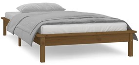 Estrutura cama c/ LED solteiro 90x190cm madeira maciça castanho