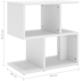 Mesas de cabeceira 2 pcs 50x30x51,5 cm derivados madeira branco