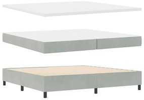 Cama Box com Colchão vidaXL Cinza Claro 200x200 cm Veludo
