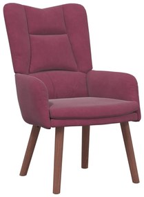 Poltrona Relaxante VidaXL Vermelha de Veludo