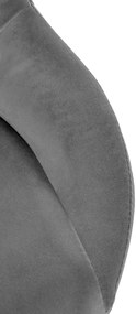 Banco alto Milet em veludo com estrutura branca 85-106 x 47 x 48 cm Cinzento