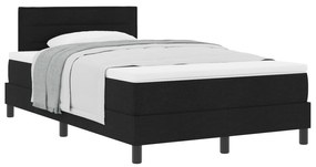 Cama Box Spring com Colchão Preta 120x190 cm Tecido