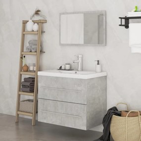 vidaXL 3 pcs conj. móveis casa de banho cinzento cimento