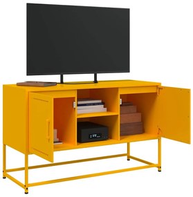 Móvel de TV 100,5x39x60,5 cm aço amarelo mostarda
