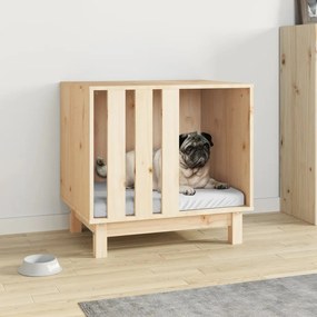 vidaXL Casota para cães 60x45x57 cm madeira de pinho maciça