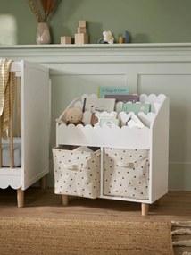 Lote de 2 caixas de arrumação, Basics branco estampado