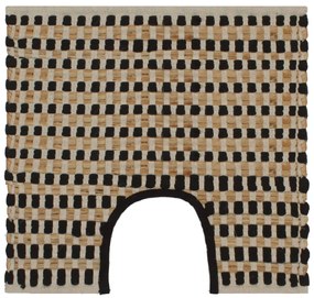 Conjunto de tapetes de WC artesanais juta natural e preto