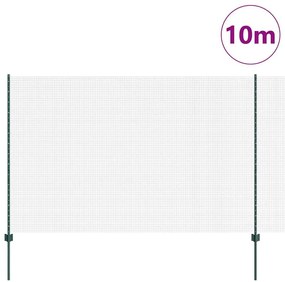 Cerca de Arame Soldado com 5 Estacas U Verde 1,6x10 m Aço