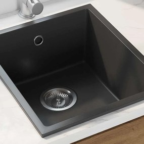 Pia de Cozinha com Furo para Transbordamento em Granito Preto