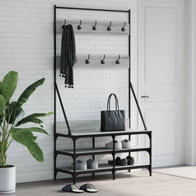 vidaXL Bengaleiro com arrumação calçado 100x40x184 cm cinza sonoma