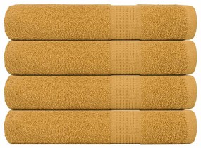 vidaXL Toalhas de sauna FROGN 4 pcs 80x200 cm 360 g/m² ouro