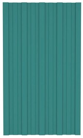 Painéis de telhado 12 pcs 80x45 cm aço galvanizado verde