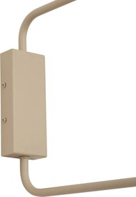 Candeeiro de Parede Moderno Taupe com Interior Dourado Ajustável 2 Luzes - Lune