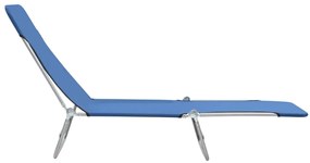 Espreguiçadeiras dobráveis 2 pcs aço e tecido azul