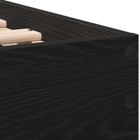 Cama da – Carvalho Preto, 90x190 cm, feita de madeira engenheirada.