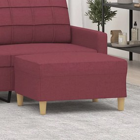 vidaXL Apoio de pés 70x55x41 cm tecido vermelho-tinto