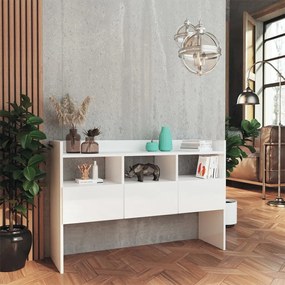 Aparador 105x30x70 cm derivados de madeira branco brilhante