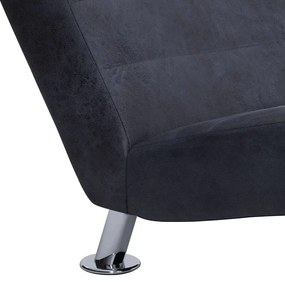 Chaise longue com almofada camurça artificial cinzento