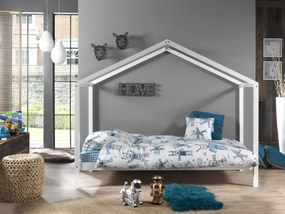 Cama infantil de Casa DALLAS 90x200 Com Estrado Branca