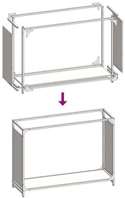 Suporte para lenha 90x28x65 cm aço laminado a frio preto