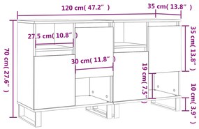 Aparadores 2 pcs derivados de madeira branco