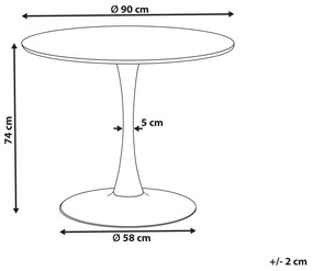Mesa de jantar redonda castanho claro e preto ⌀ 90 cm BOCA Beliani