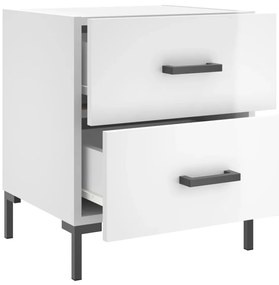 Mesas de cabeceira 2pcs derivados de madeira branco brilhante