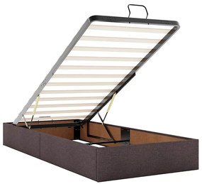 Estrutura de cama otomana sem colchão 90x190 cm castanho escuro