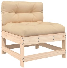 7 pcs conjunto lounge jardim c/ almofadões madeira maciça