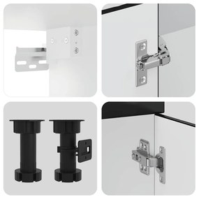 7 peças armário de cozinha conjunto Kalmar preto