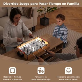 Mesa de matraquilhos LED de 51 cm para sala de jogos com economia de espaço com pega antiderrapante 2 bolas realistas Jogadores para bar de festas