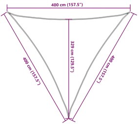 Para-sol estilo vela 160 g/m² 4x4x4 m PEAD bege